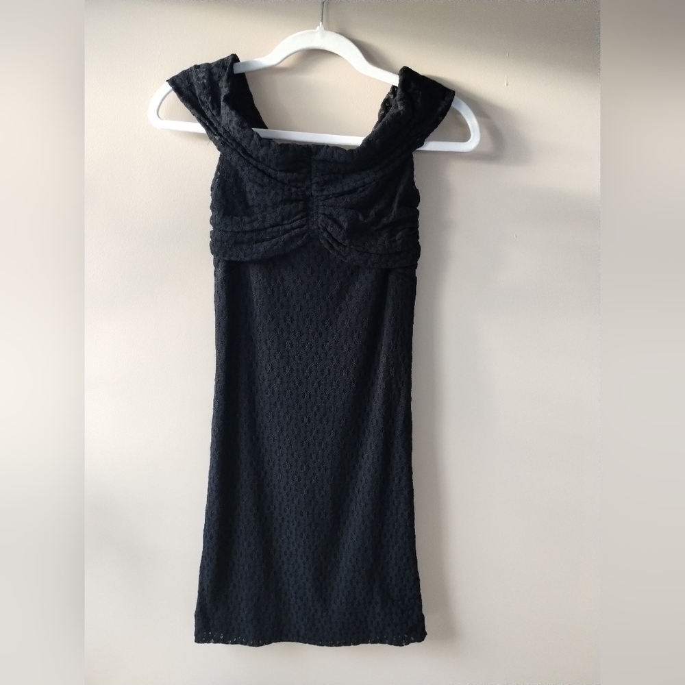 IRO Black Ruched Mini Dress Small - Picture 3 of 5